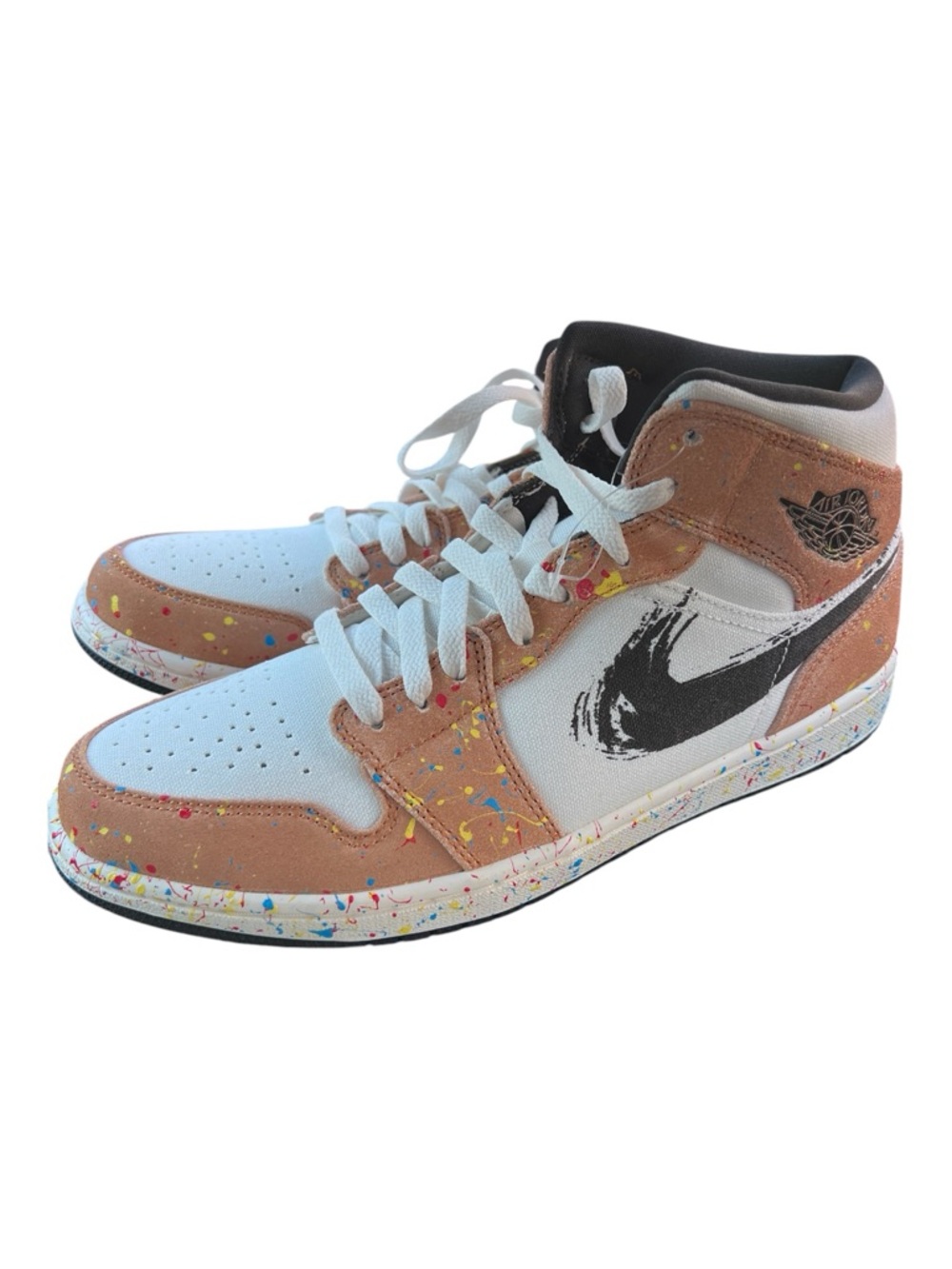 Nike Air Jordan 1 Mid SE Brushstroke Paint Splatter - Men’s size 10.5